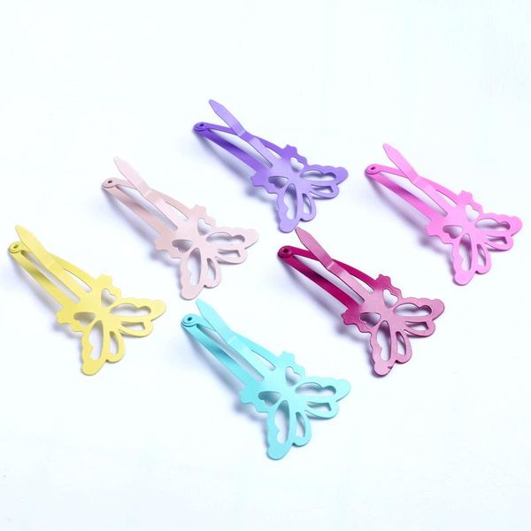 

12шт симпатичные candy color baby clip butterfly hairpins для девочек девочки окрашенные металлические барьерные парикмахерские головные убо, Black;brown