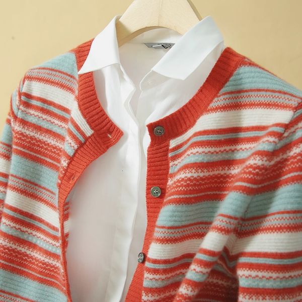 

2021 female cardigans new winter fashion oneck cashmere jackets and wool blened sweaters 3 long yik0, White;black