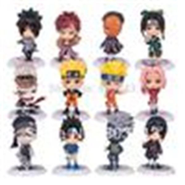 

naruto design exquisite craft pvc anime wholesale-promotional new action figure key chain 12pcs full set boys girls gift, Slivery;golden