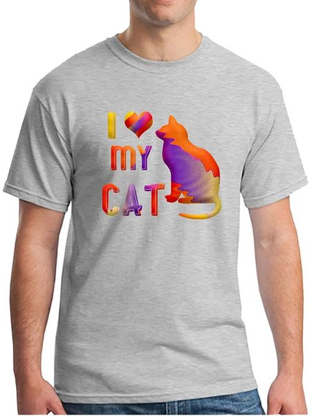 

mens watercolor cat i am cotton comfort art animal short sleeve crew neck t-shirts cotton casual sweatshirt, White;black