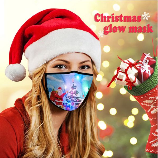 Maschera luminosa natalizia 40 colori che cambiano maschera LED incandescente per maschere per adulti mascherate di Halloween w-00495