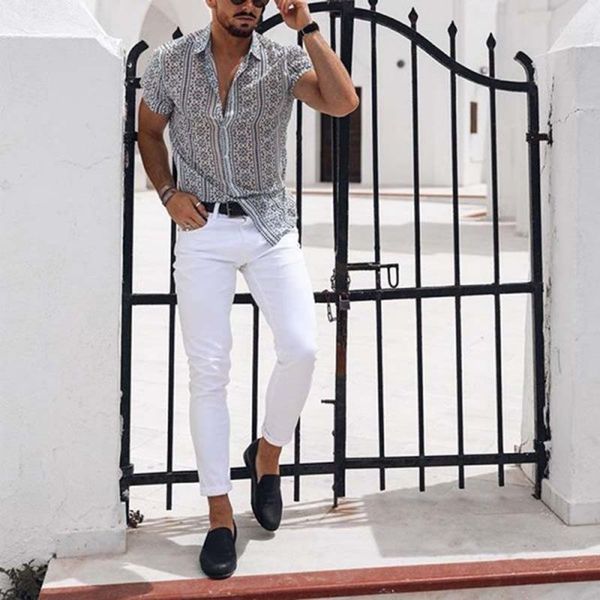 

2020 new fashion men hawaiian shirt beach flower party summer holiday fancy short sleeve shirts1, White;black