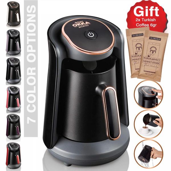 

coffee roasters arzum original ok004 okka minio turkish machine | automatic 4 cups capacity 300ml sound warning system gift