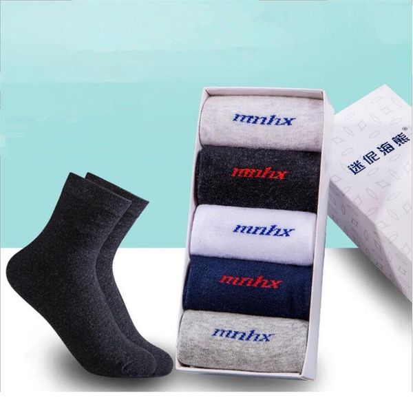 

1 pair men's socks mid-tube autumn and winter cotton breathable socks business deodorant solid col bbyvzn, Black