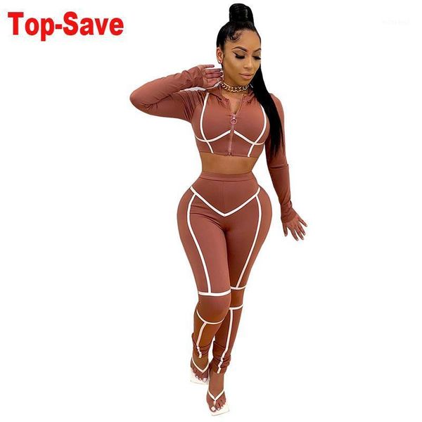 

wholesale fitness casual 2 piece set tracksuit women striped cropped and pants jogger two piece outfits chandal mujer1, Gray