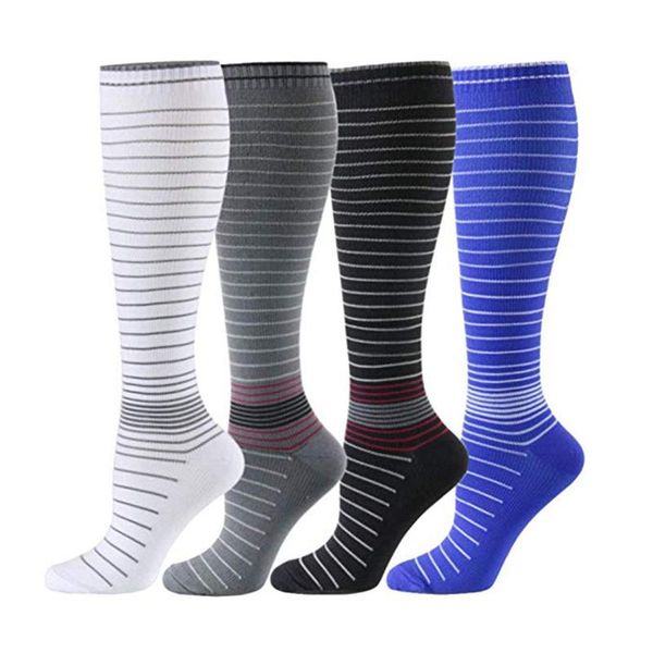 

men's socks men women sport compression stockings stretch pressure nylon prevent varicose vein, muscle soreness fit for cycling and tra, Black