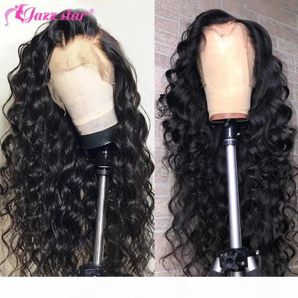 

парик свободная глубокая волна 13x4 13x6 фронта шнурка бразильская фронта шнурка человеческих волос парики pre-щипковых с ребенком волос jaz, Black;brown