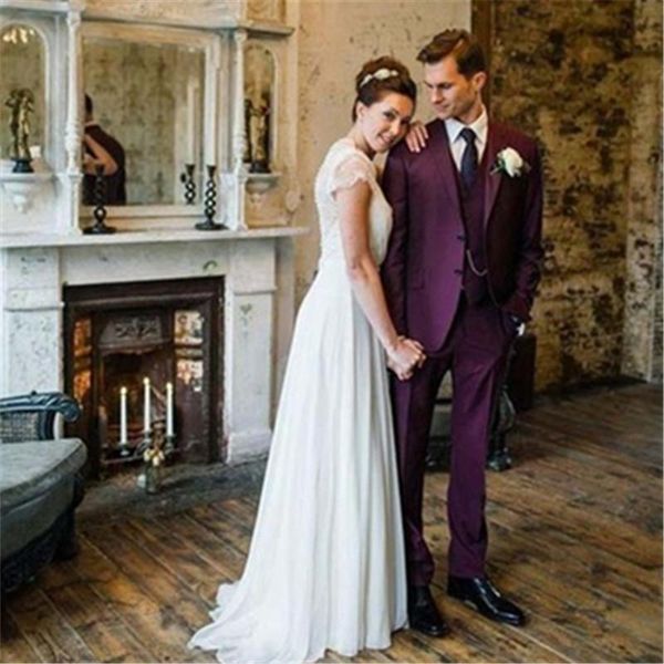 

men's suits & blazers purple notched lapel mens 3 pieces(jacket+pants+vest+tie) tuxedos for men wedding two button grooms clothes 228, White;black