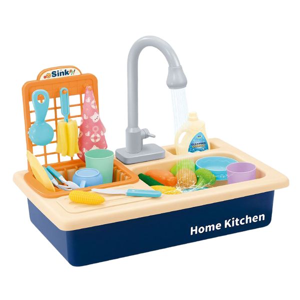 

кухонные игрушки для детских игрушек для детских малышей электрическая посудомоечная машина с проточной водой, система автоматического водян