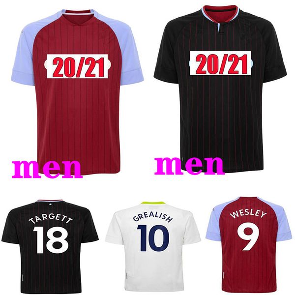 

20 21 aston villa new football shirt home away two grelish m trezeguet wesley eljazzi huri hane douglas mckinley watkins 2020 2021 men, Black;yellow