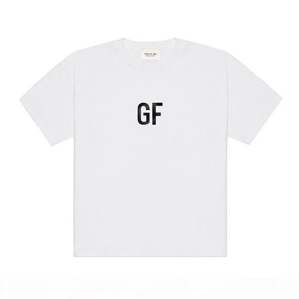 

20ss fear of god gf 3m reflective t-shirts in memory george floyd fog joint signed collaboration t shirts men women casual oversize tee, White;black