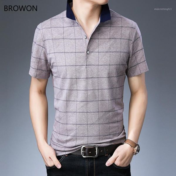 

men's t-shirts browon summer short sleeve t shirt men korean paid design turn-down collar casual slim fit cotton tshirt clothes1, White;black