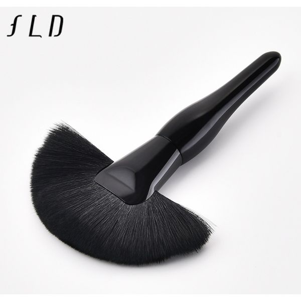 

fld 1pcs fan makeup brush powder white black make up brushes face shaving brochas de maquillaje profesional f wmtlif