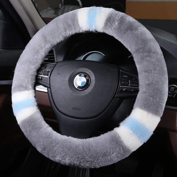 Coprivolante per auto in lana di lusso Audi A4 B8 13 7-15 Cuscini di seduta da 7 pollici Caldo peluche personalizzato Auto Bmw Accessori per auto203o