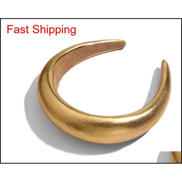 

dhl american fashion glossy bright leather headband thickened sponge hair hoop big brand 4cm wide-brimmed leathe qylfwi nana_shop, Silver