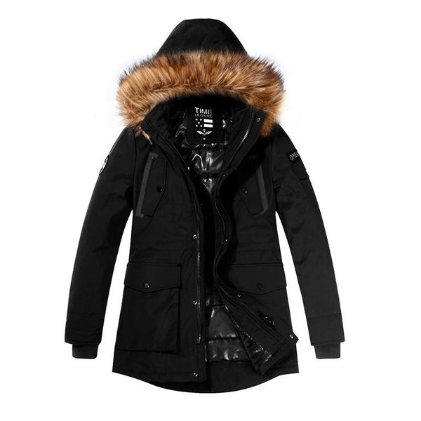 

men's heavy fur collar cotton-padded jacket jacket warm cotton thick cotton-padded men's clothing men clothing 2020, Black