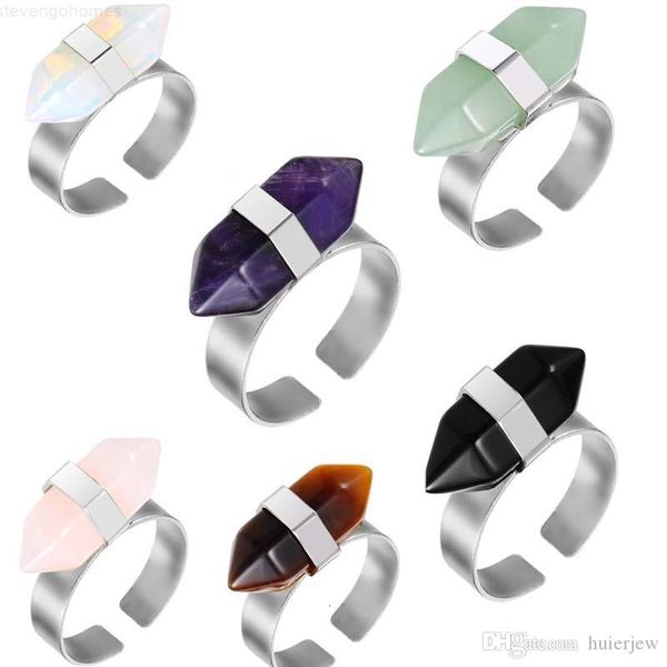 

crystal women natural stone adjustable ring for quartz gems anillos mujer fashion jewelry gemstone rings, Golden;silver