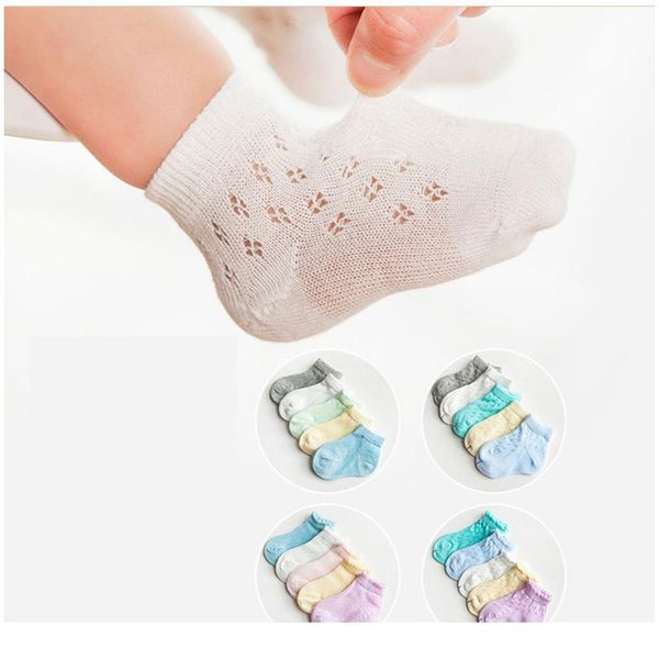 

5pair/lot children's socks 0-9 years old cotton mesh thin section baby socks children ba qylbkv, Pink;yellow
