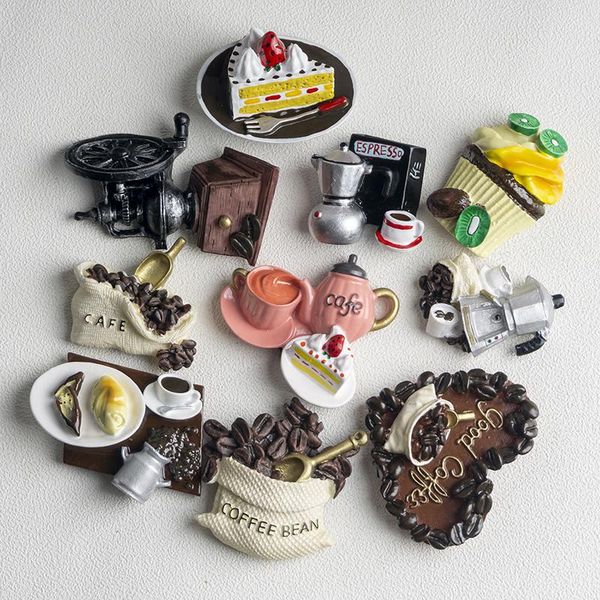 

nordic ins украшения дома 3d пищевая макарон кофе холодильник паста магнитный кофейный торт чайник холодильник магнит коллекция подарки jllo