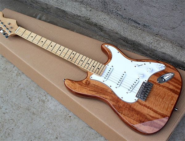 

new st electric guitar, wood pattern body, maple fingerboard and sss pickup can be customized