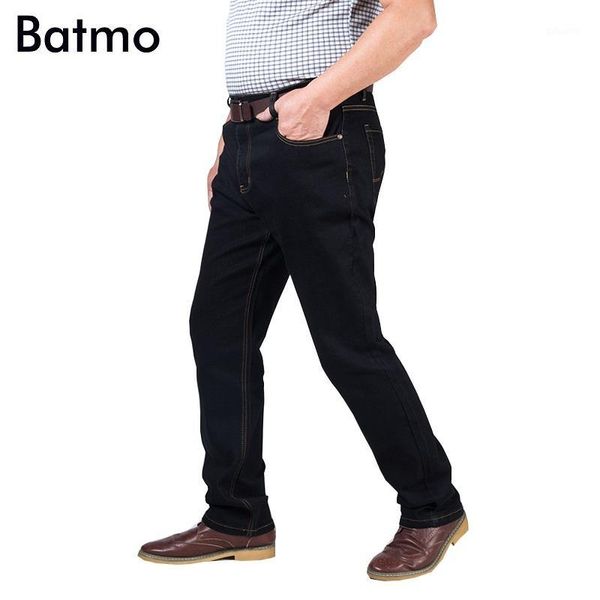 

batmo 2018 new arrival cotton casual classic straight black jeans men,plus-size 30-48 nz98871, Blue