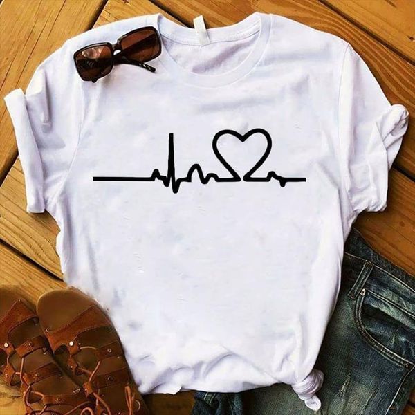 

women lady t shirt vogue printed tshirt ladies short sleeve loose tee shirt women female clothes graphic t-shirt, White