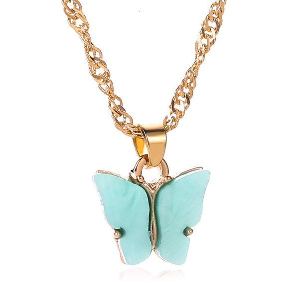 

fashion jewelry gift girlfriend colorful butterfly simple pendant necklace for women