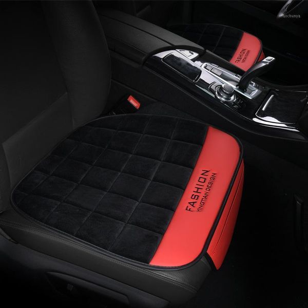 

three-piece car seat cushion winter plush thickened warmth seat cushion without backrest single piece car interior supplies1