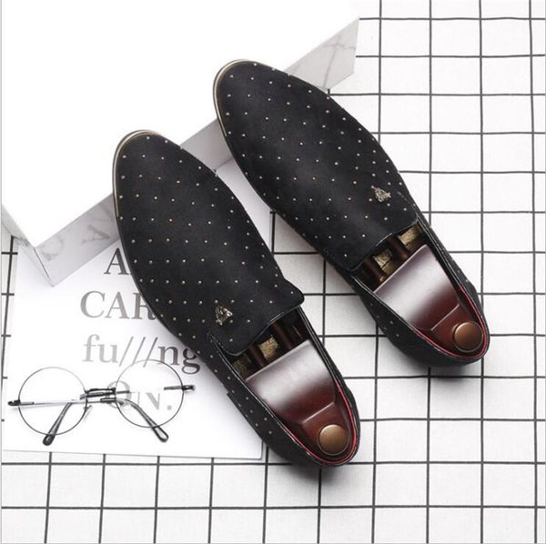 

new 2020 men's fashion genuine leather loafers classic business oxfords formal party wedding dress shoes size 38-44, Black