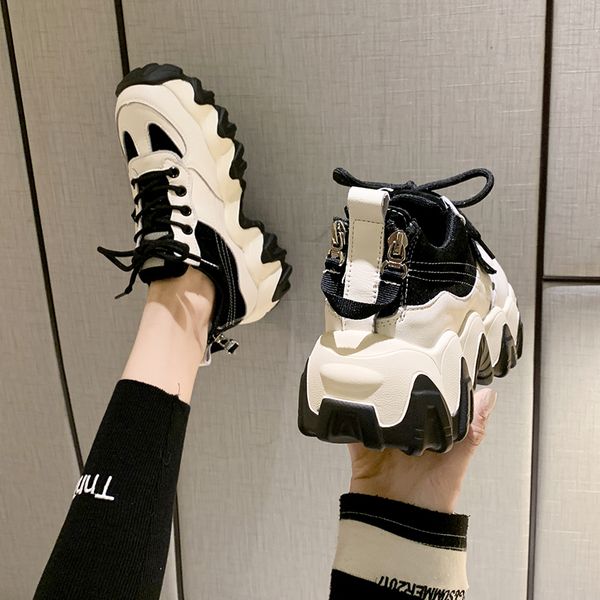 

big wave dad women's new ins fashion plush sports casual shoes, Black