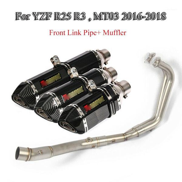 

yzf r25 r3 motorcycle whole set pipe front header pipe + exhaust system muffler slip on for r3 r25 mt03 escape 2016-20181
