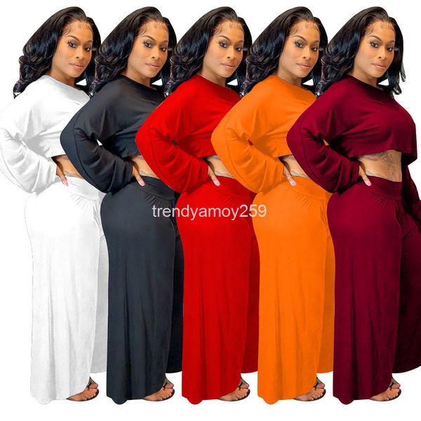 

two piece dress women's wear solid color casual loose wide leg two piece set, White