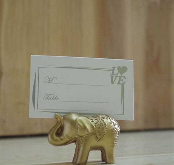 

wholesale- dhl shipping lucky golden elephant place card holders wedding decoration favors jllacl bdedome