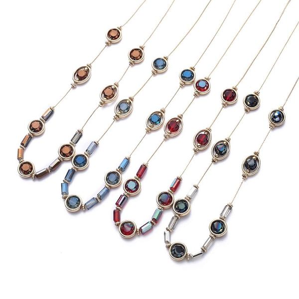 

chains sparkling crystal choker necklace gold plated chain for women 2021 trendy jewelry 4 colors, Silver