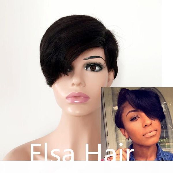 

brazilian straight lace front wig with baby hair bleached knots side part little lace front human hair wigs pre plucked for black women, Black;brown