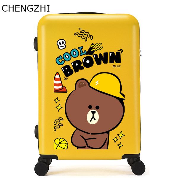 

chengzhi cartoon kids 20"24"26"inch abs+pc travel trolley bags suitcase children rolling luggage travel bag on wheels lj20111