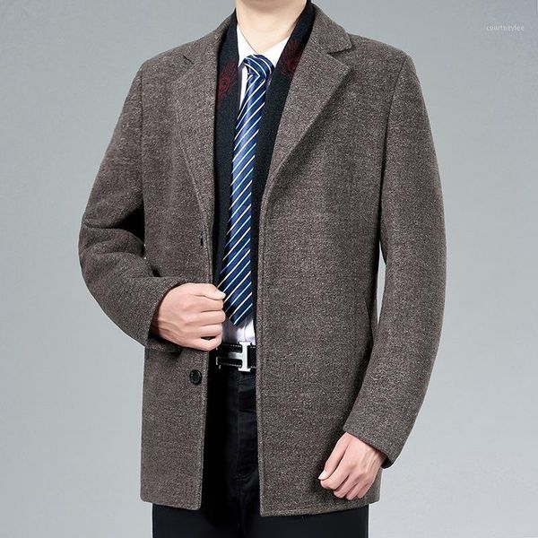 

new arrival fashion winter men wool overcoat belt neck thickened casual single breasted thick mens size m l  2xl 3xl1, Black