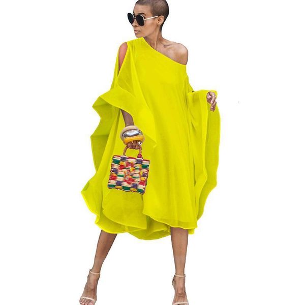 

women full autumn high street chiffon dress off shoulder batwing sleeve loose knee length tunic dress elegant party dresses vestidos, Black;gray