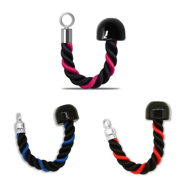

single head heavy duty biceps training nylon pull rope with metal buckle pull