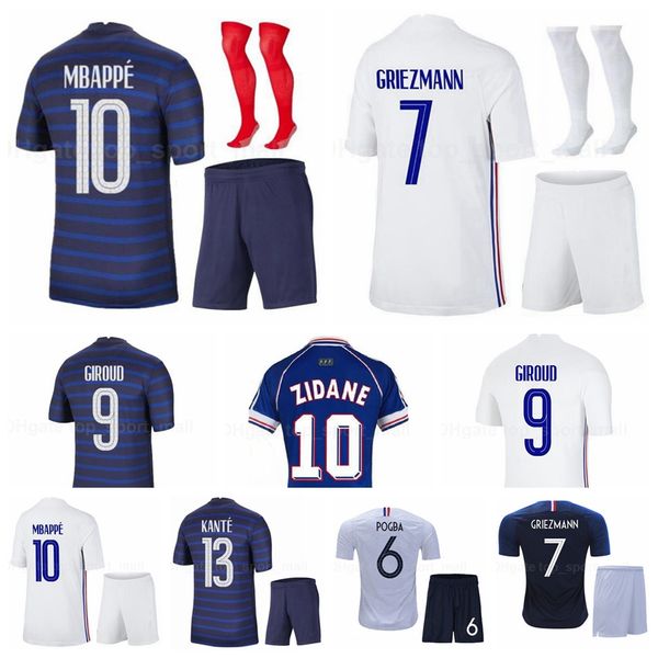 

20 21 national team soccer 6 pogba jersey 10 mbappe 7 griezmann giroud lemar varane kante fekir pavard coman football shirt kits f-g, Black;yellow