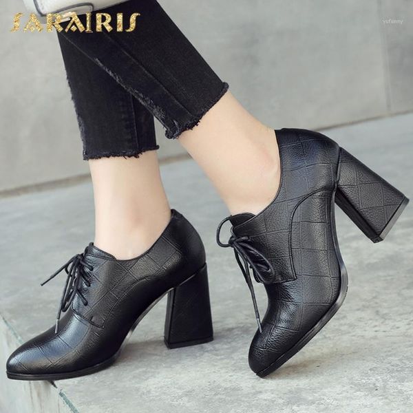 

dress shoes sarairis 2021 arrivals lace up office ladies pumps woman high heels black red concise female1