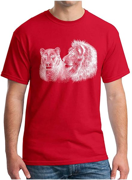 

mens cotton soft sketch tiger lion pure print short sleeve crew neck t-shirts man women fashion novel casual sportswear tee shirts, White;black