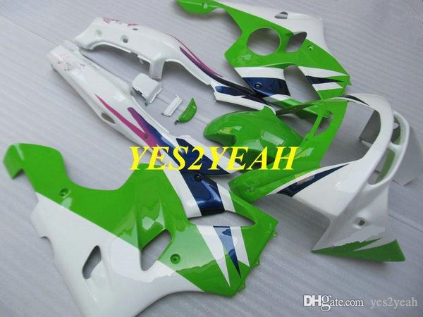 Kit de carenagem para Kawasaki Ninja ZX6R 636 94 95 96 97 ZX 6R 1994 1997 ABS Green White Caracteres Bodywork + Presentes KS11