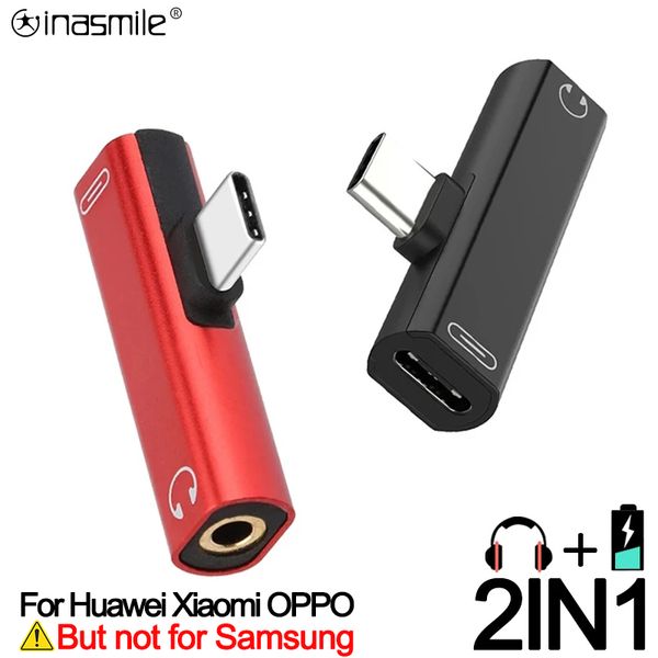 

2in1 type c to 3.5mm jack adapters earphone charging cable converter usb 3.0 otg adapter for macbookpro xiaomi huawei oppo type-c
