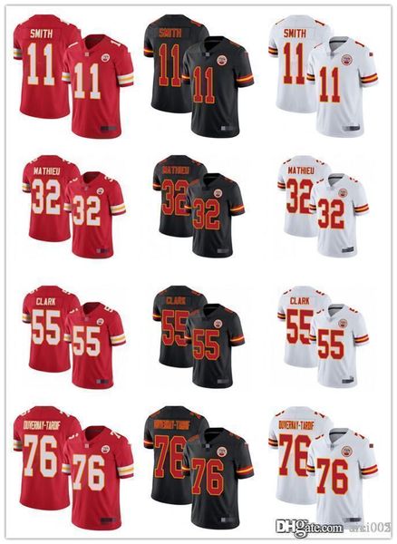 

men women youth kansas city chiefs 11 alex smith 55 frank clark 76 laurent duvernay-tardif 32 tyrann mathieu football jersey, Black;red