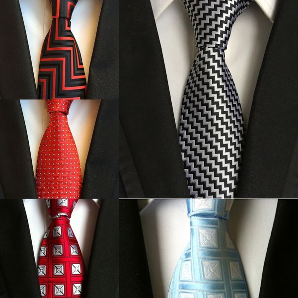 

f6fh 295 styles 8cm men ties fashion business wedding handmade neckties ties silk paisley neck tie stripes plaids dots men's classic ti, Blue;purple