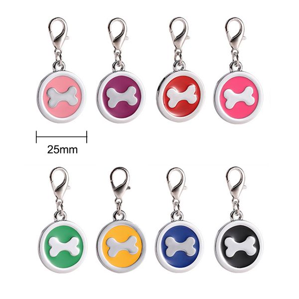 

zinc based alloy pet memorial charms round silver color setting pink bone enamel 25mm 2 pcs