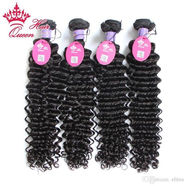 

queen hair malaysian virgin deep wave curly hair 100% virgin human hair 8"-30" 100g pc 4pcs lot, Black