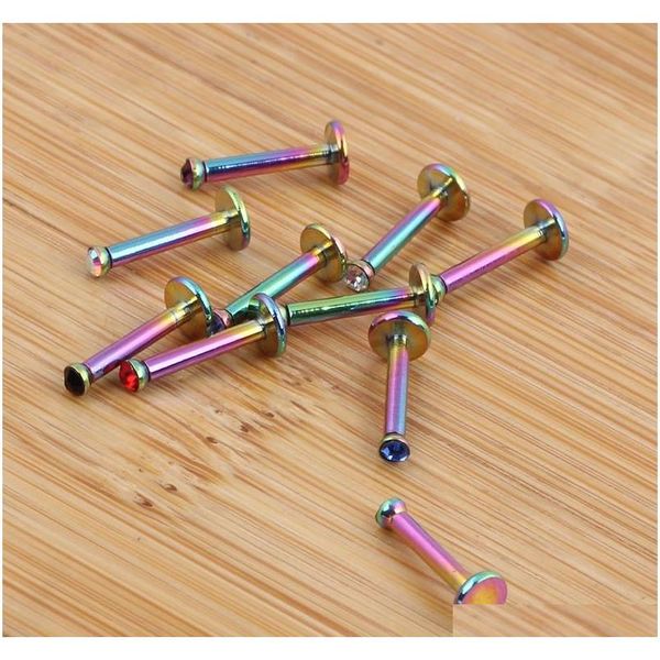 

stainless steel ball lip studs tragus ear rings monroe bars labret rainbow internally sqcpmv new_dhbest, Black