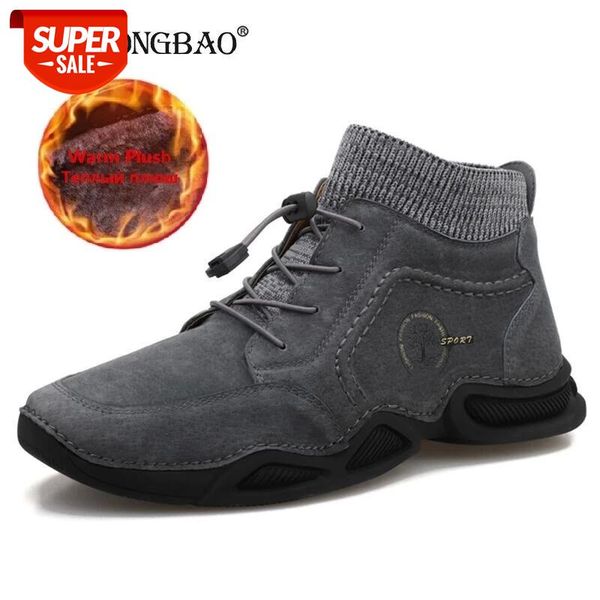 

brand winter men's boots thick plush men's snow boots waterproof outdoor breathable sneakers autumn shoes #3f85